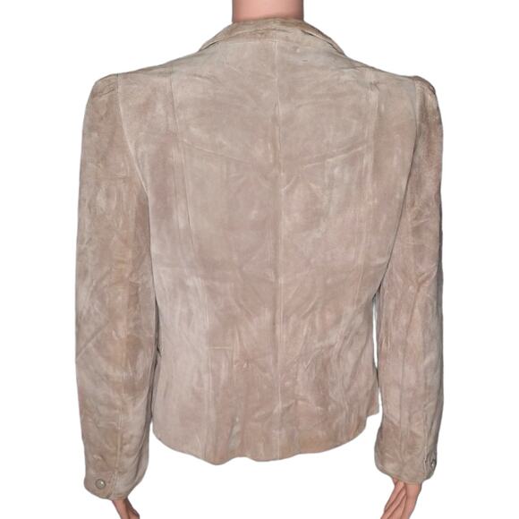 Vintage Winlit Tan Suede Jacket with Puff Sleeves size Small - Picture 2 of 12